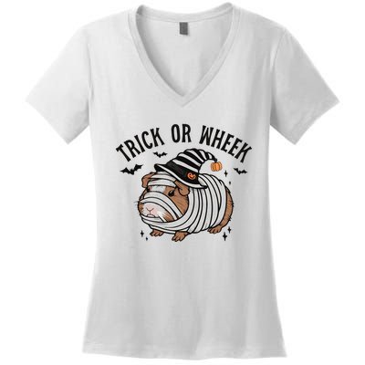 Trick Or Wheek Halloween Guinea Pig Women's V-Neck T-Shirt