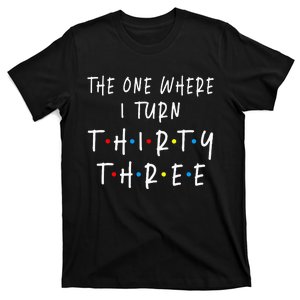 The One Where I Turn Thirty Three 33 Years Old 33rd Birthday T-Shirt