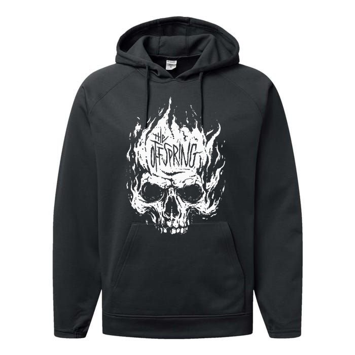 The Offspring White Skull Logo Performance Fleece Hoodie