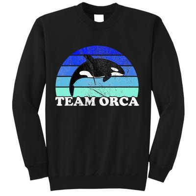 Team Orca Whale Orcas Sea Ocean Retro Sunset Sweatshirt