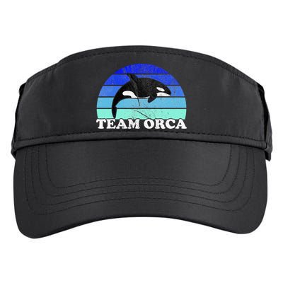 Team Orca Whale Orcas Sea Ocean Retro Sunset Adult Drive Performance Visor