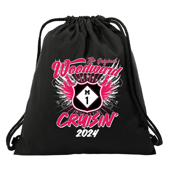 The Original Woodward Ave M1 Cruisin Wings Drawstring Bag