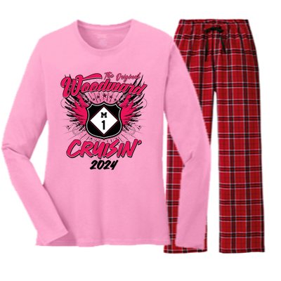 The Original Woodward Ave M1 Cruisin Wings Women's Long Sleeve Flannel Pajama Set 