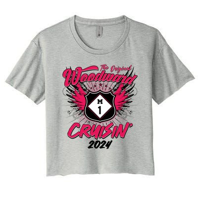 The Original Woodward Ave M1 Cruisin Wings Women's Crop Top Tee