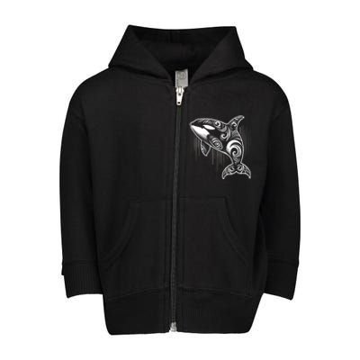 Tribal Orca | (Xs 6xl+) | Graphic Toddler Zip Fleece Hoodie