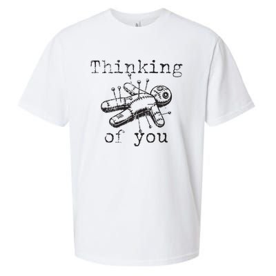 Thinking Of You Funny Vintage Voodoo Doll Sueded Cloud Jersey T-Shirt