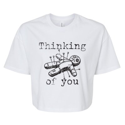 Thinking Of You Funny Vintage Voodoo Doll Bella+Canvas Jersey Crop Tee