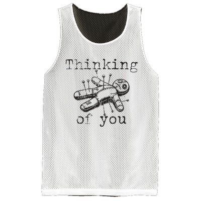 Thinking Of You Funny Vintage Voodoo Doll Mesh Reversible Basketball Jersey Tank