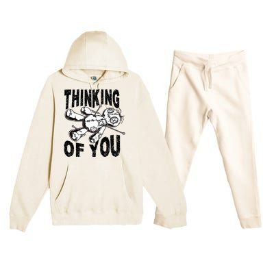 Thinking Of You Voodoo Doll Funny Halloween 2024 Premium Hooded Sweatsuit Set