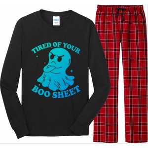 Tired Of Your Boo Sheet Funny Ghost Last Minute Halloween Gift Long Sleeve Pajama Set