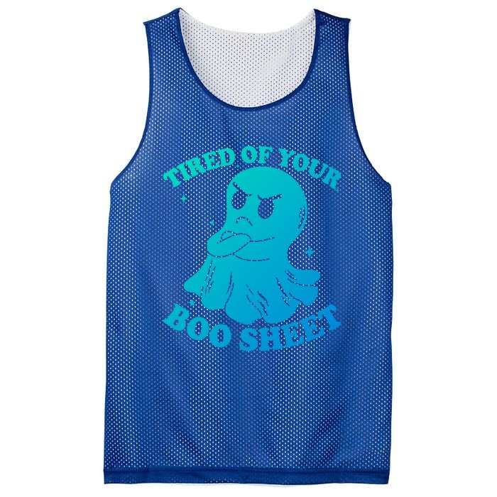 Tired Of Your Boo Sheet Funny Ghost Last Minute Halloween Gift Mesh Reversible Basketball Jersey Tank