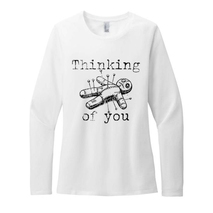 Thinking Of You Funny Vintage Voodoo Doll Gift Womens CVC Long Sleeve Shirt