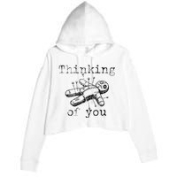 Thinking Of You Funny Vintage Voodoo Doll Gift Crop Fleece Hoodie