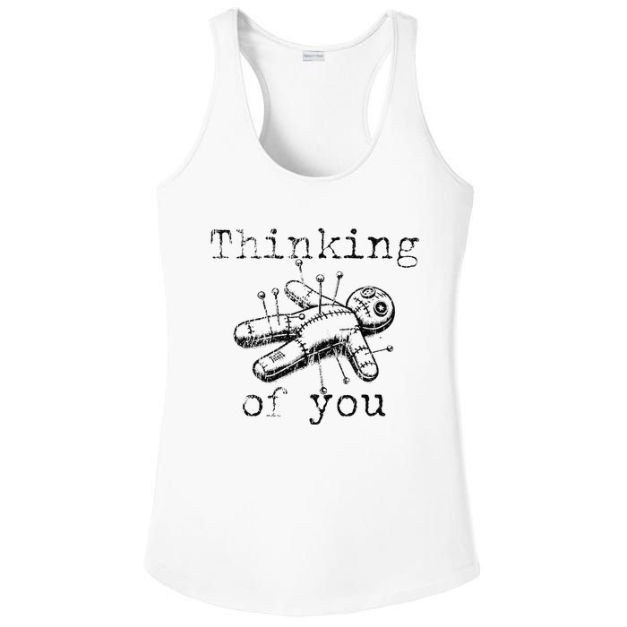 Thinking Of You Funny Vintage Voodoo Doll Gift Ladies PosiCharge Competitor Racerback Tank