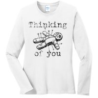 Thinking Of You Funny Vintage Voodoo Doll Gift Ladies Long Sleeve Shirt