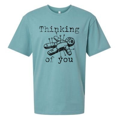 Thinking Of You Funny Vintage Voodoo Doll Sueded Cloud Jersey T-Shirt