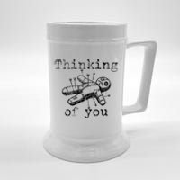 Thinking Of You Funny Vintage Voodoo Doll Beer Stein