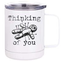 Thinking Of You Funny Vintage Voodoo Doll 12 oz Stainless Steel Tumbler Cup