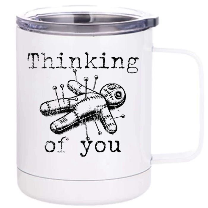 Thinking Of You Funny Vintage Voodoo Doll 12 oz Stainless Steel Tumbler Cup