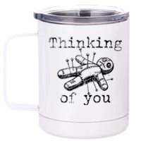 Thinking Of You Funny Vintage Voodoo Doll 12 oz Stainless Steel Tumbler Cup