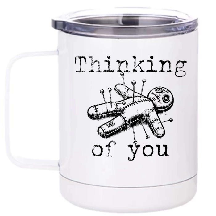 Thinking Of You Funny Vintage Voodoo Doll 12 oz Stainless Steel Tumbler Cup