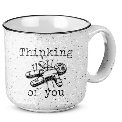 Thinking Of You Funny Vintage Voodoo Doll 15oz Campfire Ceramic Mug