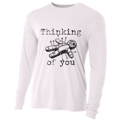 Thinking Of You Funny Vintage Voodoo Doll Cooling Performance Long Sleeve Crew