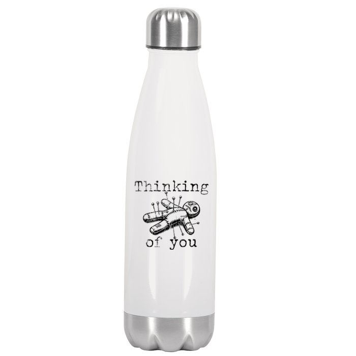 Thinking Of You Funny Vintage Voodoo Doll Stainless Steel Insulated Water Bottle