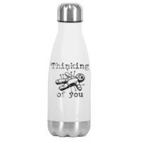 Thinking Of You Funny Vintage Voodoo Doll Stainless Steel Insulated Water Bottle