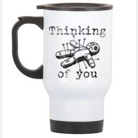 Thinking Of You Funny Vintage Voodoo Doll Stainless Steel Travel Mug