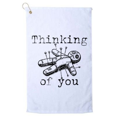 Thinking Of You Funny Vintage Voodoo Doll Golf Towel