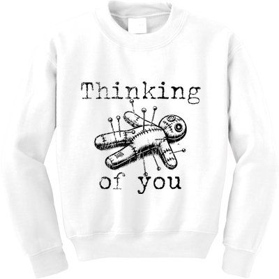 Thinking Of You Funny Vintage Voodoo Doll Kids Sweatshirt