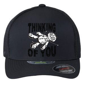 Thinking Of You Voodoo Doll Funny Halloween 2024 Gift Flexfit Unipanel Trucker Cap