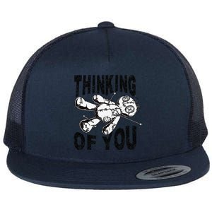 Thinking Of You Voodoo Doll Funny Halloween 2024 Gift Flat Bill Trucker Hat