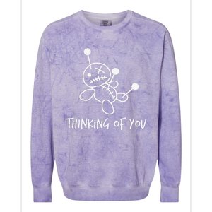 Thinking Of You Funny Voodoo Doll Valentine's Day Joke Gifts Colorblast Crewneck Sweatshirt