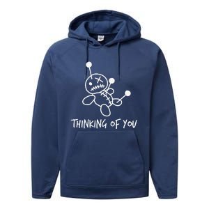 Thinking Of You Funny Voodoo Doll Valentine's Day Joke Gifts Performance Fleece Hoodie