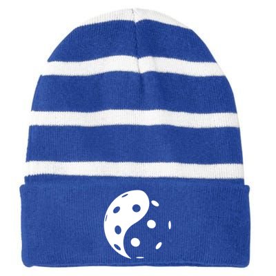 The Original Yin Yang Pickleball Great Gift Striped Beanie with Solid Band