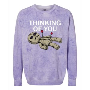 Thinking Of You Voodoo Doll Colorblast Crewneck Sweatshirt