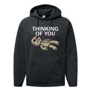 Thinking Of You Voodoo Doll Performance Fleece Hoodie