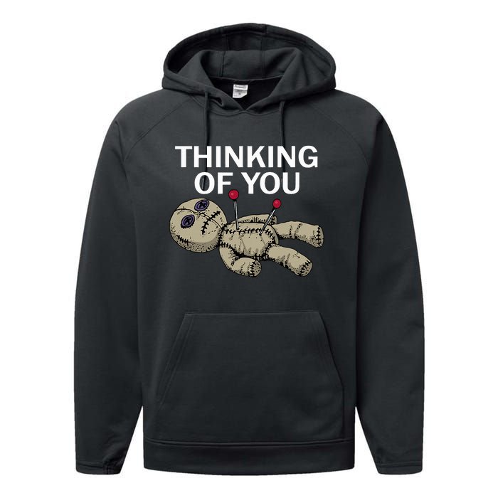 Thinking Of You Voodoo Doll Performance Fleece Hoodie