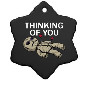 Thinking Of You Voodoo Doll Ceramic Star Ornament