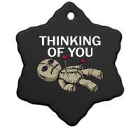 Thinking Of You Voodoo Doll Ceramic Star Ornament