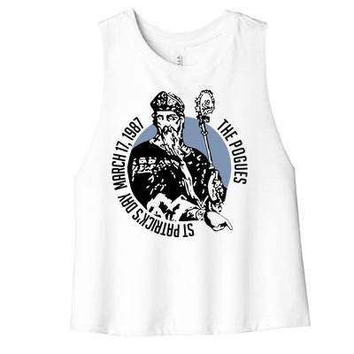 The Pogues 1987 St Patricks Day Tour Women's Racerback Cropped Tank