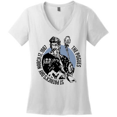 The Pogues 1987 St Patricks Day Tour Women's V-Neck T-Shirt