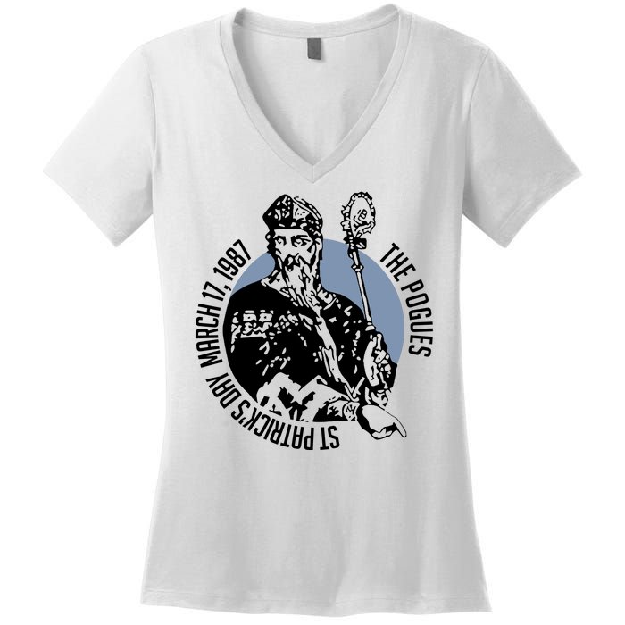 The Pogues 1987 St Patricks Day Tour Women's V-Neck T-Shirt