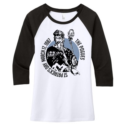 The Pogues 1987 St Patricks Day Tour Women's Tri-Blend 3/4-Sleeve Raglan Shirt