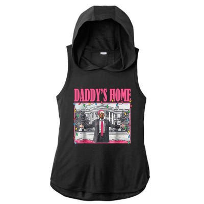 Trump Pin.K 2024 Take America Back DaddyS Home Christmas Ladies PosiCharge Tri-Blend Wicking Draft Hoodie Tank