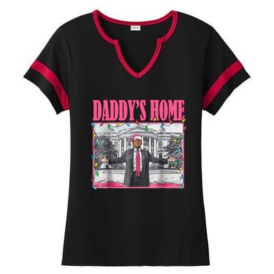 Trump Pin.K 2024 Take America Back DaddyS Home Christmas Ladies Halftime Notch Neck Tee