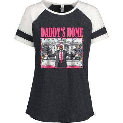 Trump Pin.K 2024 Take America Back DaddyS Home Christmas Enza Ladies Jersey Colorblock Tee