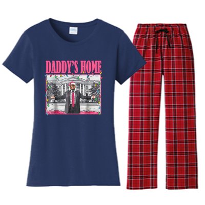 Trump Pin.K 2024 Take America Back DaddyS Home Christmas Women's Flannel Pajama Set